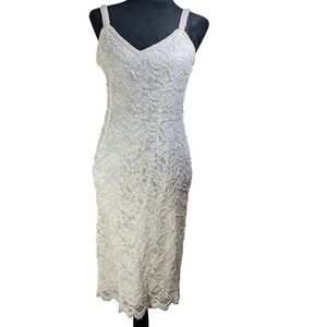 Laurence Kazar Beaded Lace Dress Set‎ Mother of Bride VINTAGE 80S ROMANTIC
